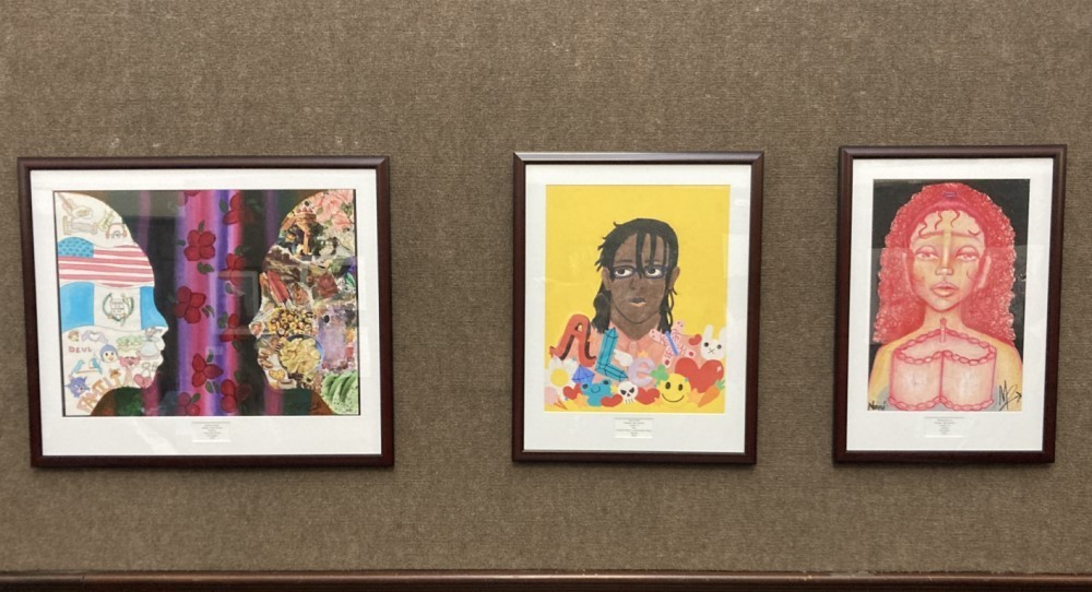 Student artwork displayed at the Rhode Island Alliance for Arts show