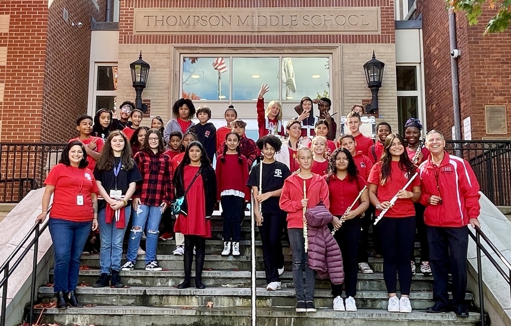 TMS Chorus, Band and Orchestra on TMS front steps